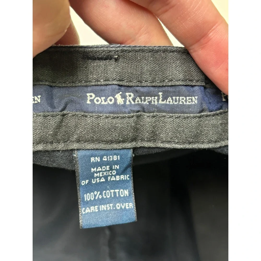 Vintage Polo Ralph Lauren Mens Classic Fit Pleated Chinos Dark Gray 35x30 Cotton